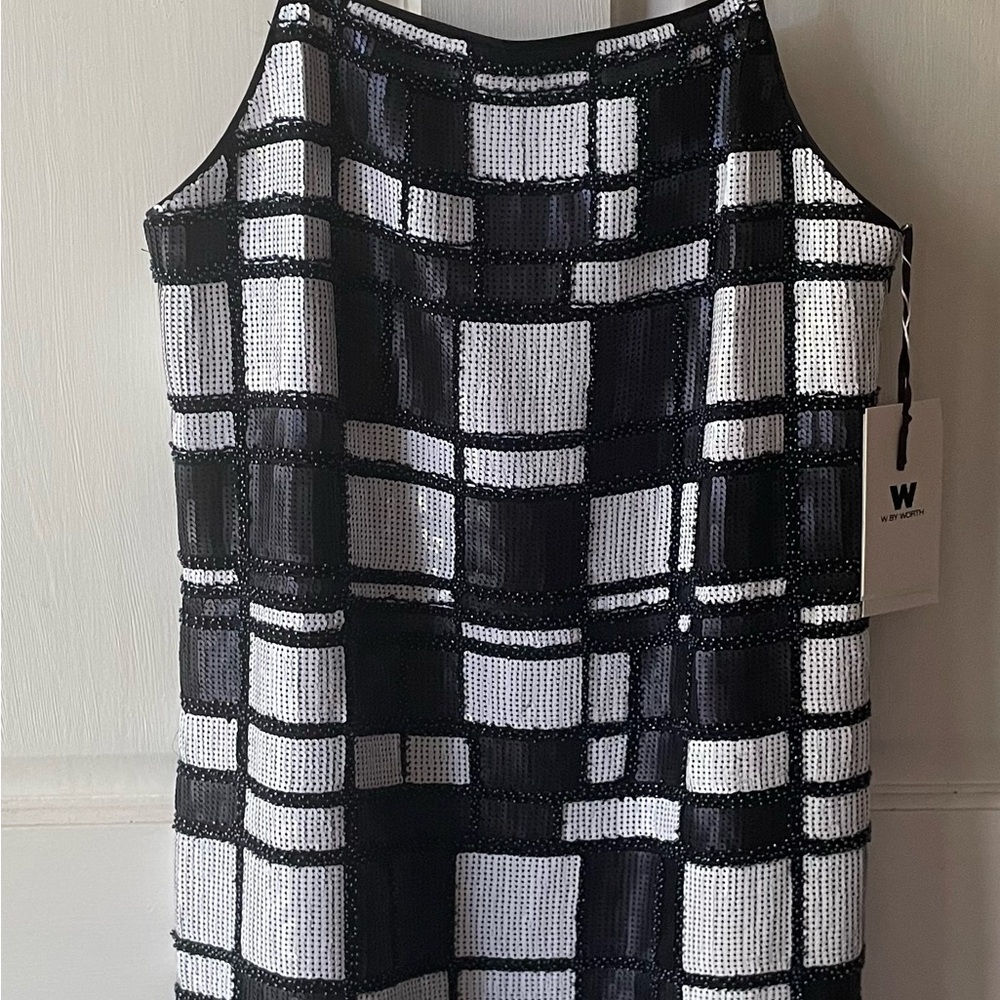 W By Worth Navy and White Geometric Dress - Picture 2 of 15